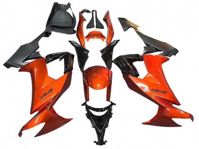 Kawasaki ZX10R Motorrad Verkleidung 2008-2010 - Burnt Orange Schwarz