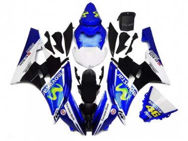 Blau Weiß Schwarz Grün MoviStar ENEOS Yamalube 46 2006-2007 Yamaha YZF R6 Motorrad Verkleidung