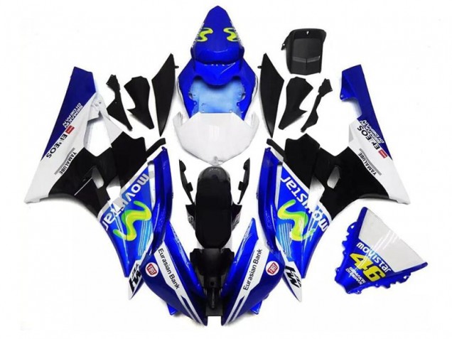 Blau Weiß Schwarz Grün MoviStar ENEOS Yamalube 46 2006-2007 Yamaha YZF R6 Motorrad Verkleidung