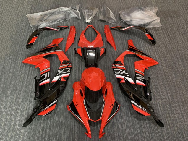 Kawasaki ZX10R Motorrad Verkleidung 2016-2020 - Rot Glanzendes Schwarz