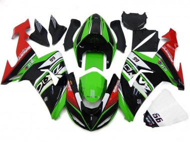 Grün Weiß Rot Schwarz 66 2006-2007 Kawasaki ZX10R Motorrad Verkleidung