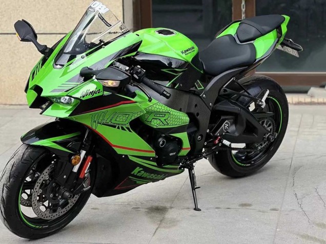 Kawasaki ZX10R Motorrad Verkleidung 2021-2025 - Grun Glanzendes Schwarz
