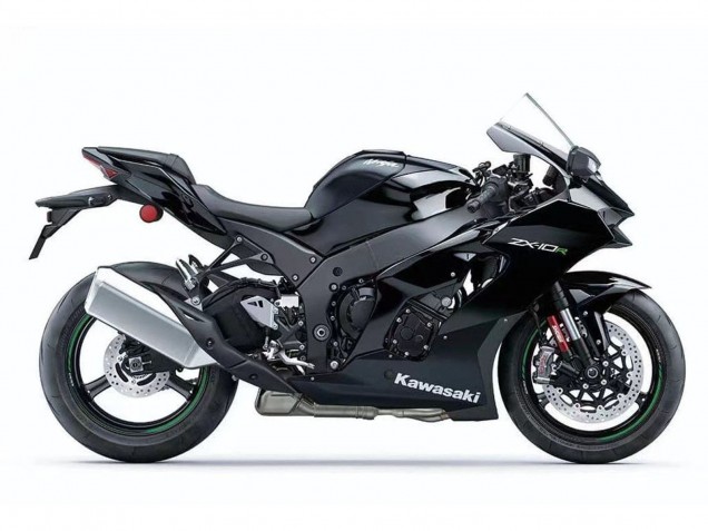 Kawasaki ZX10R Motorrad Verkleidung 2021-2025 - Schwarz Weiss Grun Aufkleber
