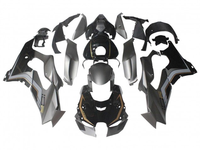 Kawasaki ZX10R Motorrad Verkleidung 2021-2025 - Schwarz Grau Gold