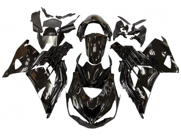 Kawasaki ZX14R ZZR1400 Motorrad Verkleidung 2012-2024 - Glanzendes Schwarz Matt Schwarz Weiss Ninja
