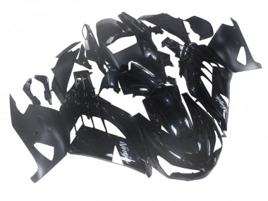 Kawasaki ZX14R ZZR1400 Motorrad Verkleidung 2012-2024 - Glanzendes Schwarz Matt Schwarz Weiss Ninja