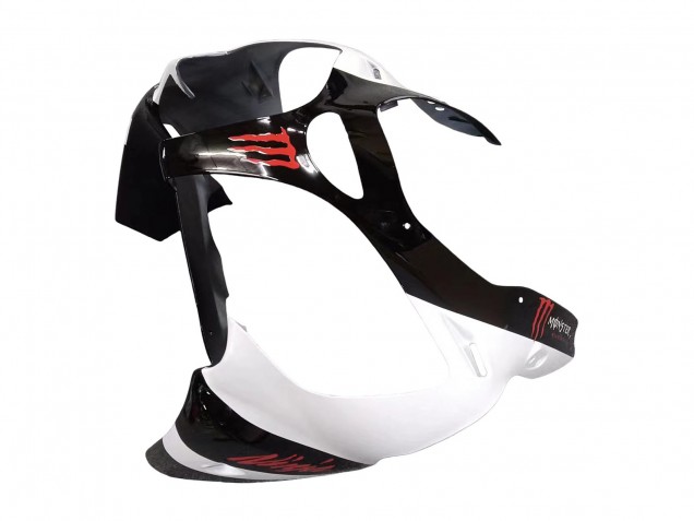 Kawasaki ZX6R Motorrad Verkleidung 2000-2002 - Weiss Schwarz Rot Monster