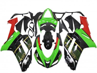 Grün Schwarz 2007-2008 Kawasaki ZX6R Motorrad Verkleidung
