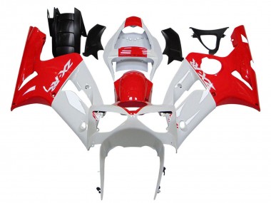 Kawasaki ZX6R Motorrad Verkleidung 2003-2004 - Weiss Rot