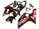 Kawasaki ZX6R Motorrad Verkleidung 2003-2004 - Glanzendes Schwarz Rot Flamme