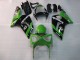 Kawasaki ZX6R Motorrad Verkleidung 2003-2004 - Grun Schwarz Elf Bridgestone