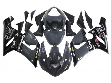 Kawasaki ZX6R Motorrad Verkleidung 2005-2006 - Dunkel Grau Schwarz