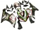 Kawasaki ZX6R Motorrad Verkleidung 2005-2006 - Schwarz Silber Grun Rot K 26