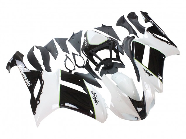 Schwarz Weiß Ninja 2007-2008 Kawasaki ZX6R Motorrad Verkleidung