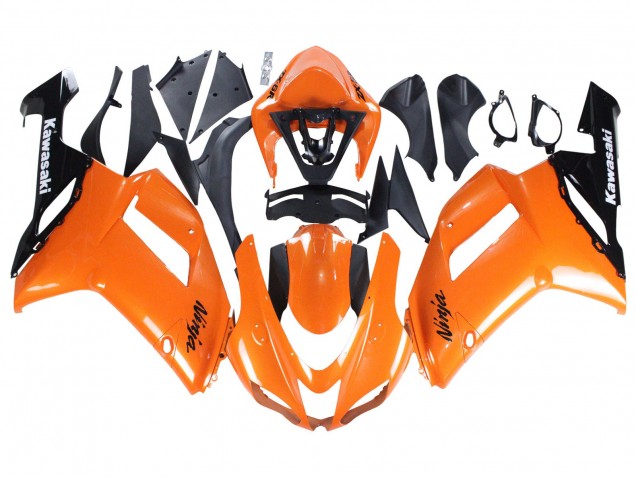 Orange Schwarz Ninja 2007-2008 Kawasaki ZX6R Motorrad Verkleidung