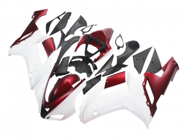 Kawasaki ZX6R Motorrad Verkleidung 2007-2008 - Weiss Rot