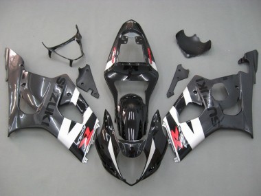 Suzuki GSXR 1000 Motorrad Verkleidung 2003-2004 - Glanzendes Schwarz Weiss Grau Rot