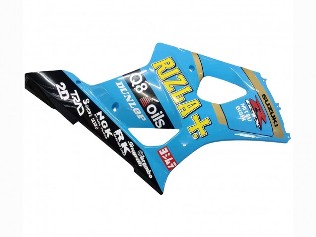 Suzuki GSXR 1000 Motorrad Verkleidung 2003-2004 - Hellblau Gelb Schwarz Rizla Motul
