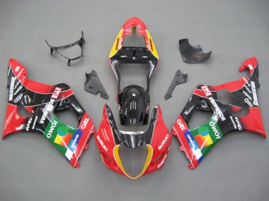Suzuki GSXR 1000 Motorrad Verkleidung 2003-2004 - Rot Gelb Blau Grun Schwarz JOMO