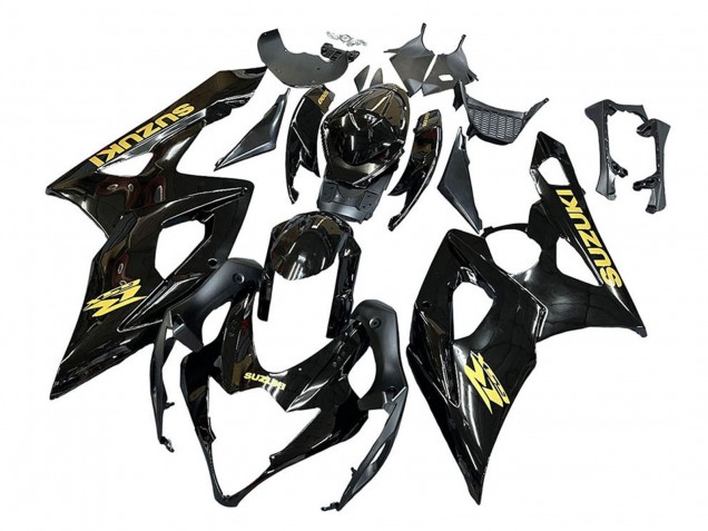 Suzuki GSXR 1000 Motorrad Verkleidung 2005-2006 - Glanzendes Schwarz Gold Aufkleber