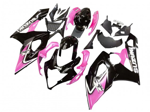 Suzuki GSXR 1000 Motorrad Verkleidung 2005-2006 - Glanzendes Schwarz Rosa