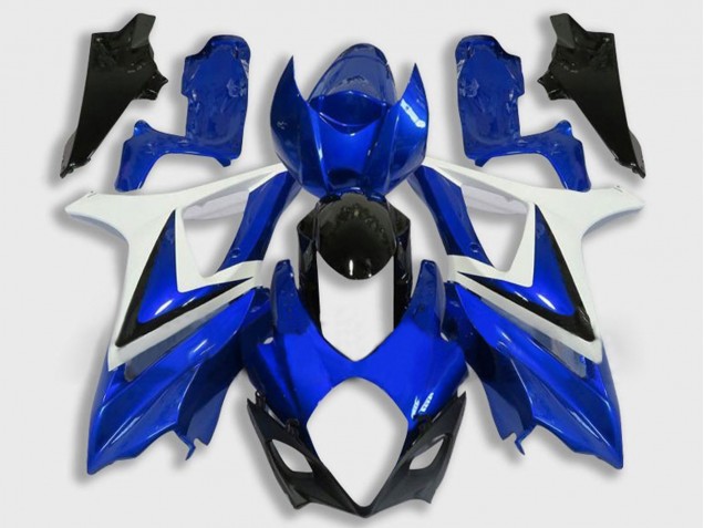 Suzuki GSXR 1000 Motorrad Verkleidung 2007-2008 - Weiss Blau Schwarz