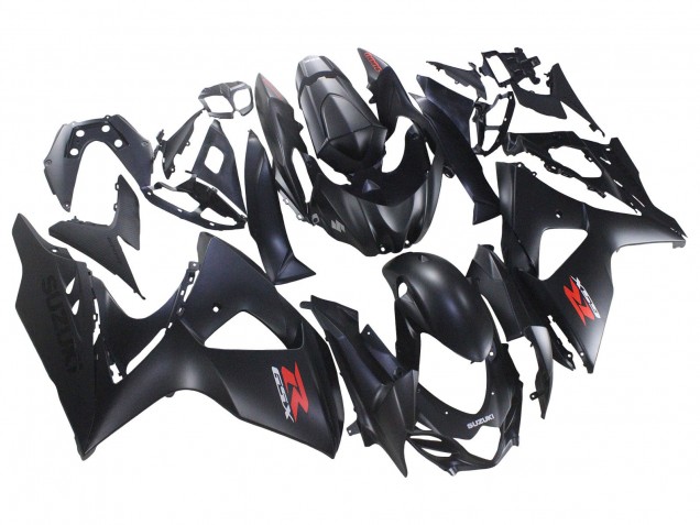 Suzuki GSXR 1000 Motorrad Verkleidung 2007-2008 - Matt Schwarz Rot Aufkleber