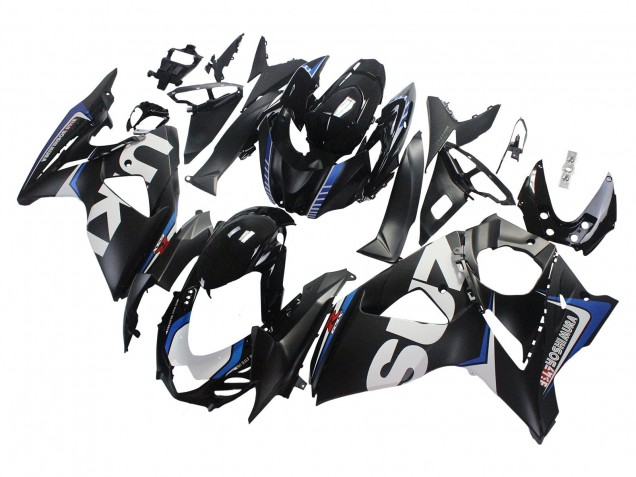 Suzuki GSXR 1000 Motorrad Verkleidung 2009-2016 - Matt Schwarz Weiss Blau