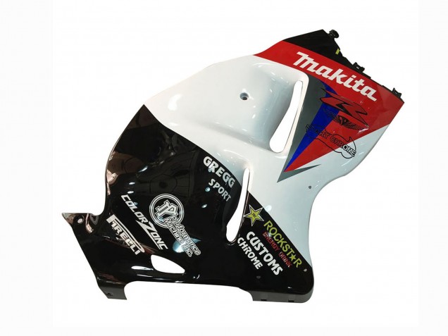 Suzuki GSXR 1300 Hayabusa Motorrad Verkleidung 1996-2007 - Weiss Blau Rot Makita Schwarz