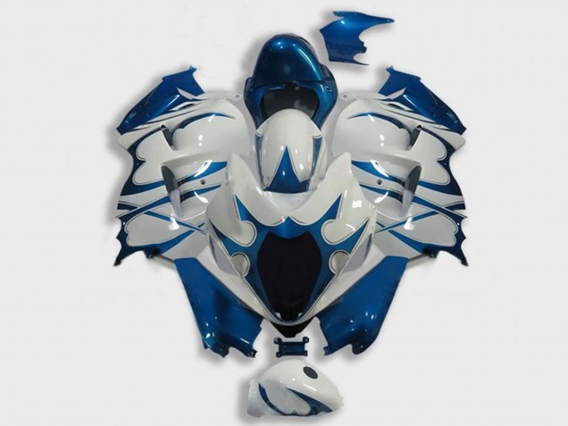 Suzuki GSXR 1300 Hayabusa Motorrad Verkleidung 1996-2007 - Weiss Dunkel Blau