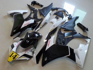 Weiß Gelb Glänzendes Schwarz Denso 2013-2015 Honda CBR500R Motorrad Verkleidung