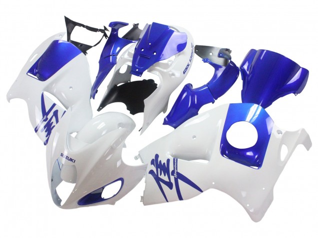 Suzuki GSXR 1300 Hayabusa Motorrad Verkleidung 1996-2007 - Weiss Blau Hayabusa
