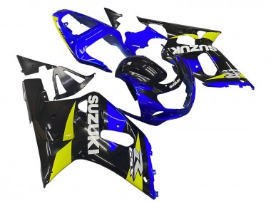 Suzuki GSXR 600 / GSXR 750 Motorrad Verkleidung 2001-2003 - Blau Gelb Glanzendes Schwarz