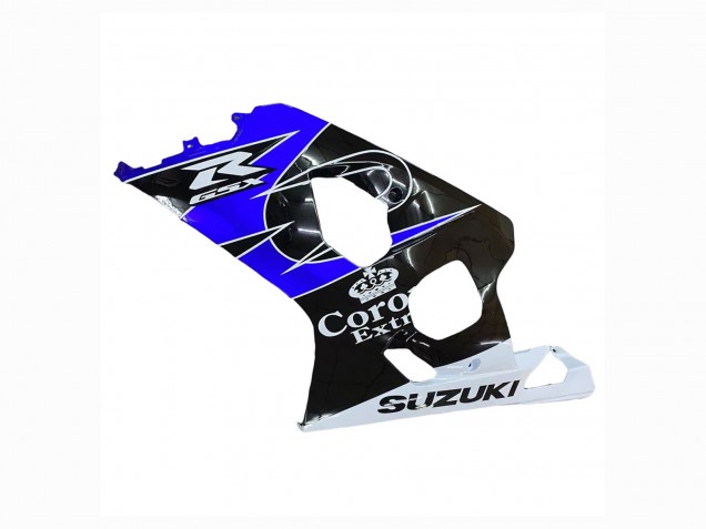 Suzuki GSXR 600 / GSXR 750 Motorrad Verkleidung 2004-2005 - Weiss Blau Schwarz Corona Motul