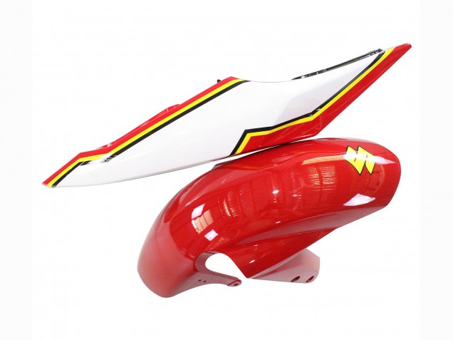 Suzuki GSXR 600 / GSXR 750 Motorrad Verkleidung 2004-2005 - Weiss Rot Gelb Michelin Texaon Heron 7