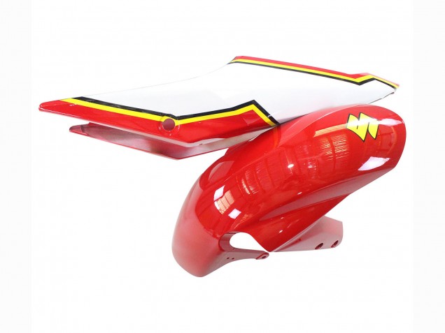 Suzuki GSXR 600 / GSXR 750 Motorrad Verkleidung 2004-2005 - Weiss Rot Gelb Michelin Texaon Heron 7