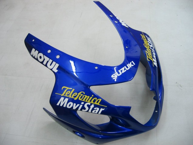 Suzuki GSXR 600 / GSXR 750 Motorrad Verkleidung 2004-2005 - Blau Weiss Gelb Grun Telefumica Motul MoviStar