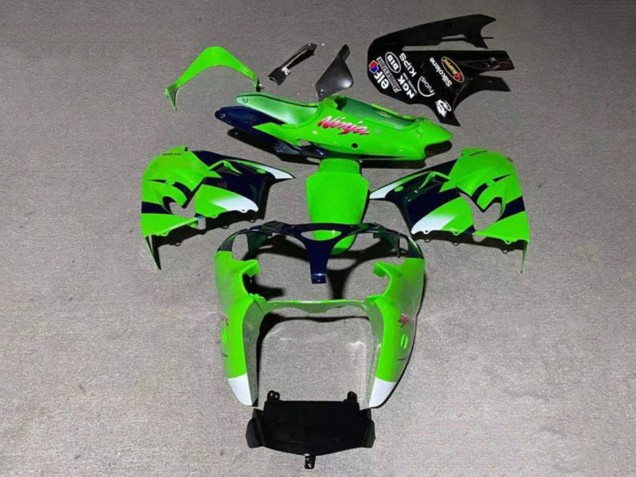 Grün Weiß Glänzendes Schwarz 2000-2001 Kawasaki ZX9R Motorrad Verkleidung