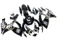 Suzuki GSXR 600 / GSXR 750 Motorrad Verkleidung 2006-2007 - Glanzendes Schwarz Weiss Motul Lucky Strike