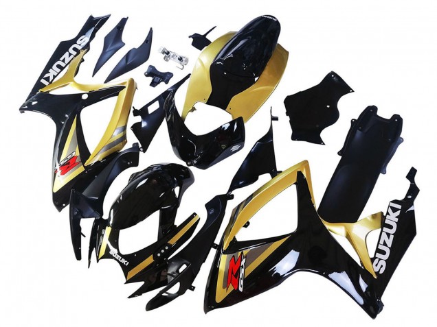 Suzuki GSXR 600 / GSXR 750 Motorrad Verkleidung 2006-2007 - Gold Glanzendes Schwarz Rot