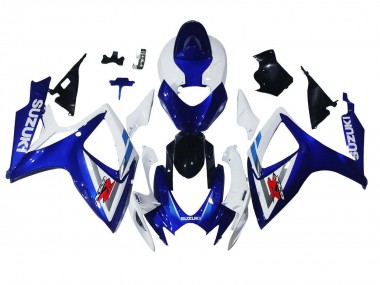 Suzuki GSXR 600 / GSXR 750 Motorrad Verkleidung 2006-2007 - Weiss Blau Glanzendes Schwarz Rot
