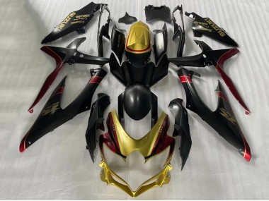 Suzuki GSXR 600 / GSXR 750 Motorrad Verkleidung 2006-2007 - Gold Matt Schwarz Rot
