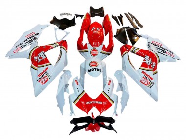 Suzuki GSXR 600 / GSXR 750 Motorrad Verkleidung 2008-2010 - Weiss Rot Motul Lucky Strike