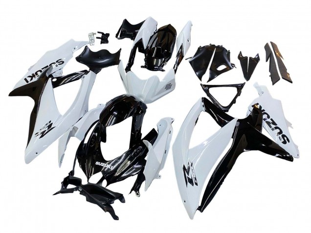 Suzuki GSXR 600 / GSXR 750 Motorrad Verkleidung 2008-2010 - Weiss Schwarz