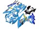 Suzuki GSXR 600 / GSXR 750 Motorrad Verkleidung 2008-2010 - Blau Gelb Rizla
