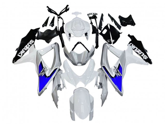 Suzuki GSXR 600 / GSXR 750 Motorrad Verkleidung 2008-2010 - Weiss Silber Blau Schwarz