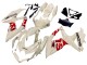 Suzuki GSXR 600 / GSXR 750 Motorrad Verkleidung 2008-2010 - Creme Weiss Rot Schwarz