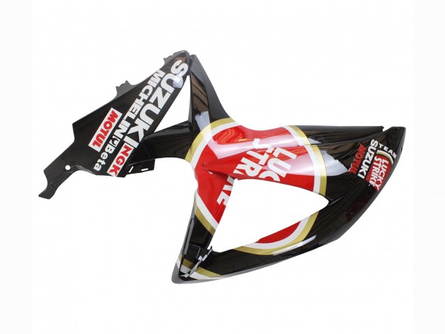 Suzuki GSXR 600 / GSXR 750 Motorrad Verkleidung 2008-2010 - Glanzendes Schwarz Rot Weiss Motul Lucky Strike
