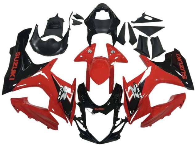 Suzuki GSXR 600 / GSXR 750 Motorrad Verkleidung 2011-2024 - Rot Glanzendes Schwarz