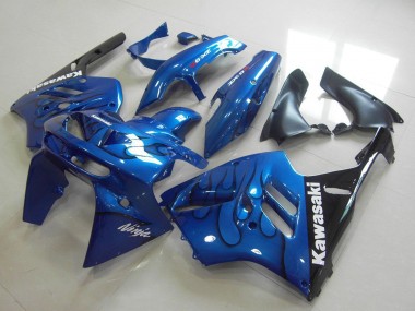 Blau Schwarz Flamme 1994-1997 Kawasaki ZX9R Motorrad Verkleidung